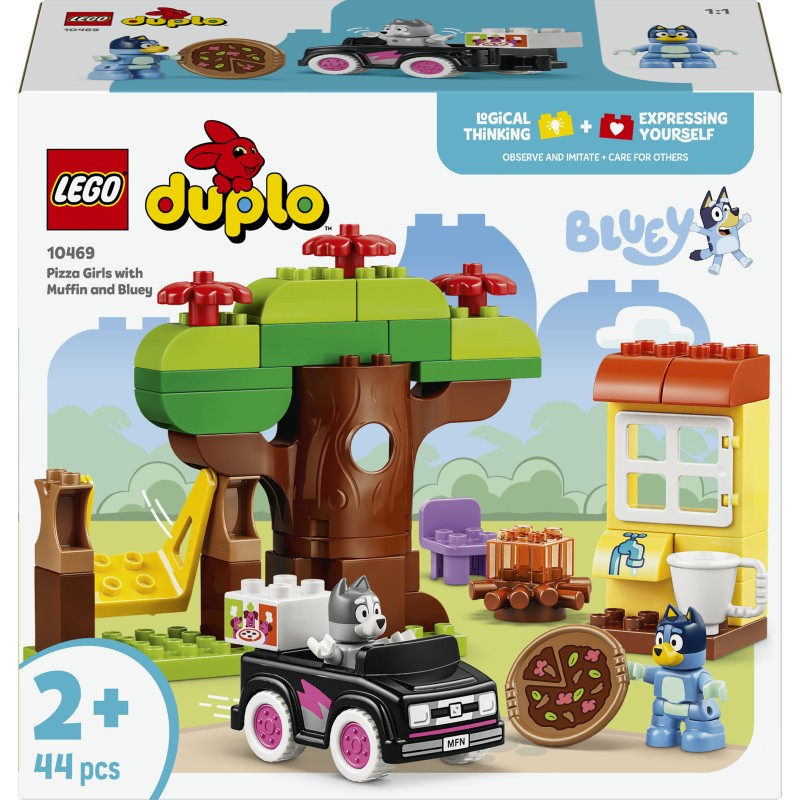 LEGO DUPLO Bluey 10469 Pizzaiole con Muffin e Bluey, Giochi Didattici per la Motricità Fine con Auto e Personaggi, Regalo 2+