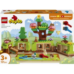 LEGO DUPLO 10480 Foresta Esplorativa con Animali Selvatici, Giochi Didattici con Animali, Alberi, Tappeto da Gioco, Regalo 3+