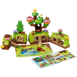 LEGO DUPLO 10480 Foresta Esplorativa con Animali Selvatici, Giochi Didattici con Animali, Alberi, Tappeto da Gioco, Regalo 3+