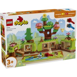 LEGO DUPLO 10480 Foresta Esplorativa con Animali Selvatici, Giochi Didattici con Animali, Alberi, Tappeto da Gioco, Regalo 3+