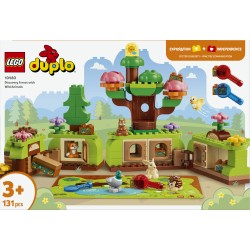 LEGO DUPLO 10480 Foresta Esplorativa con Animali Selvatici, Giochi Didattici con Animali, Alberi, Tappeto da Gioco, Regalo 3+