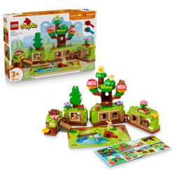 LEGO DUPLO 10480 Foresta Esplorativa con Animali Selvatici, Giochi Didattici con Animali, Alberi, Tappeto da Gioco, Regalo 3+