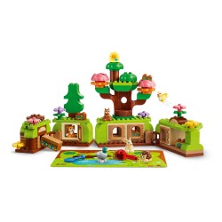 LEGO DUPLO 10480 Foresta Esplorativa con Animali Selvatici, Giochi Didattici con Animali, Alberi, Tappeto da Gioco, Regalo 3+