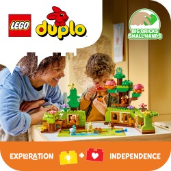 LEGO DUPLO 10480 Foresta Esplorativa con Animali Selvatici, Giochi Didattici con Animali, Alberi, Tappeto da Gioco, Regalo 3+