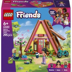 LEGO Friends 42682 Cabina Glamping nella Natura, Casa Giocattolo con 2 Mini Bamboline, Gatto e Accessori, Regalo Bambini 6+