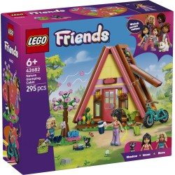 LEGO Friends 42682 Cabina Glamping nella Natura, Casa Giocattolo con 2 Mini Bamboline, Gatto e Accessori, Regalo Bambini 6+