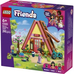 LEGO Friends 42682 Cabina Glamping nella Natura, Casa Giocattolo con 2 Mini Bamboline, Gatto e Accessori, Regalo Bambini 6+