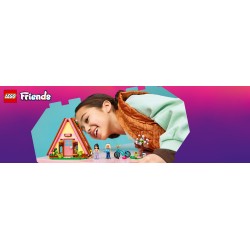 LEGO Friends 42682 Cabina Glamping nella Natura, Casa Giocattolo con 2 Mini Bamboline, Gatto e Accessori, Regalo Bambini 6+