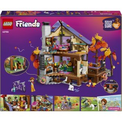 LEGO Friends 42705 Baita nella Foresta Autunnale, Casa Giocattolo con 4 Mini Bamboline, 2 Animali e Accessori, Regalo da 9+