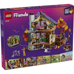 LEGO Friends 42705 Baita nella Foresta Autunnale, Casa Giocattolo con 4 Mini Bamboline, 2 Animali e Accessori, Regalo da 9+