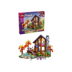 LEGO Friends 42705 Baita nella Foresta Autunnale, Casa Giocattolo con 4 Mini Bamboline, 2 Animali e Accessori, Regalo da 9+