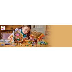 LEGO Friends 42705 Baita nella Foresta Autunnale, Casa Giocattolo con 4 Mini Bamboline, 2 Animali e Accessori, Regalo da 9+