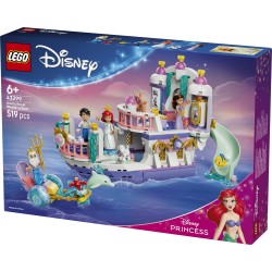 LEGO | Disney Princess 43299 La Barca Nuziale di Ariel, Giocattolo da La Sirenetta con 7 Minifigure, Regalo per Bambine 6+