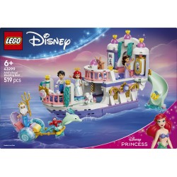 LEGO | Disney Princess 43299 La Barca Nuziale di Ariel, Giocattolo da La Sirenetta con 7 Minifigure, Regalo per Bambine 6+