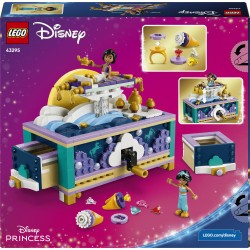 LEGO | Disney Princess 43295 Box Gioielli di Jasmine, Giocattolo di Aladdin, 2 Mini Bamboline, 2 Anelli e Lampada, Regalo 6+