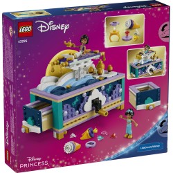 LEGO | Disney Princess 43295 Box Gioielli di Jasmine, Giocattolo di Aladdin, 2 Mini Bamboline, 2 Anelli e Lampada, Regalo 6+
