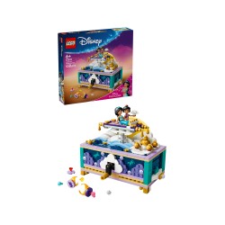 LEGO | Disney Princess 43295 Box Gioielli di Jasmine, Giocattolo di Aladdin, 2 Mini Bamboline, 2 Anelli e Lampada, Regalo 6+