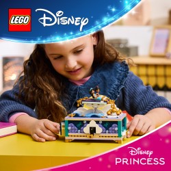 LEGO | Disney Princess 43295 Box Gioielli di Jasmine, Giocattolo di Aladdin, 2 Mini Bamboline, 2 Anelli e Lampada, Regalo 6+