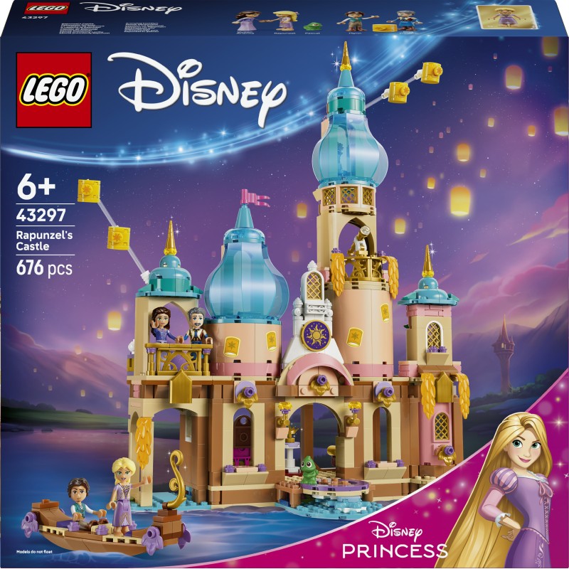 LEGO | Disney Princess 43297 Il Castello di Rapunzel, Giocattolo con 4 Mini Bamboline e Figura di Pascal, Regalo Bambine 6+