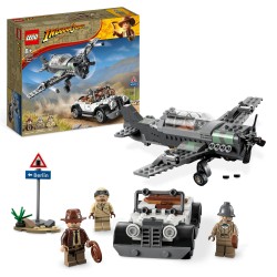 LEGO Indiana Jones 77012 L'Inseguimento dell'Aereo a Elica, Modello Aeroplano e Macchina Giocattolo dal film l'Ultima Crociata