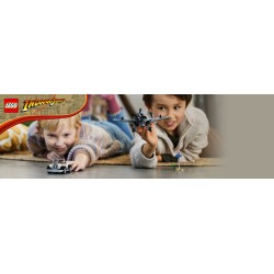 LEGO Indiana Jones 77012 L'Inseguimento dell'Aereo a Elica, Modello Aeroplano e Macchina Giocattolo dal film l'Ultima Crociata