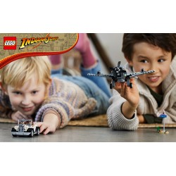 LEGO Indiana Jones 77012 L'Inseguimento dell'Aereo a Elica, Modello Aeroplano e Macchina Giocattolo dal film l'Ultima Crociata