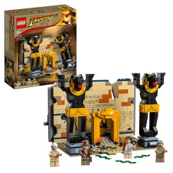 LEGO Indiana Jones 77013 Fuga dalla Tomba Perduta, Gioco con Tempio e Minifigure della Mummia da I Predatori dell'Arca Perduta