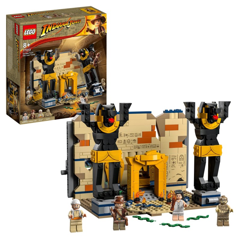 LEGO Indiana Jones 77013 Fuga dalla Tomba Perduta, Gioco con Tempio e Minifigure della Mummia da I Predatori dell'Arca Perduta