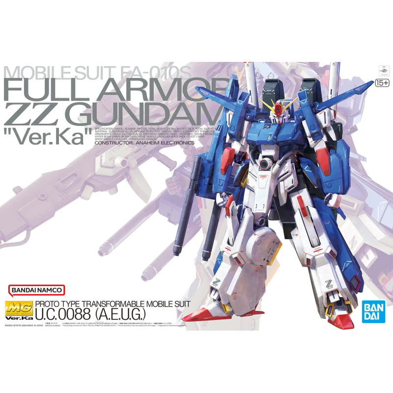 Bandai Model Kir - MG Gundam ZZ Full Armor Ver Ka U.C. 088 (A.E.U.G.)
