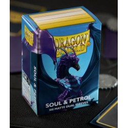 Dragon Shield - 100 Standard Size Matte Dual Sleeves - Soul & Petrol