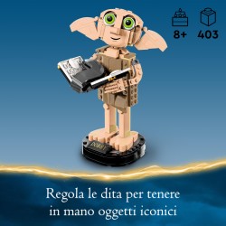 LEGO Harry Potter 76421 Dobby l'Elfo Domestico, Modello Snodabile di Personaggio Iconico, Gioco da Collezione, Regalo 8+ Anni