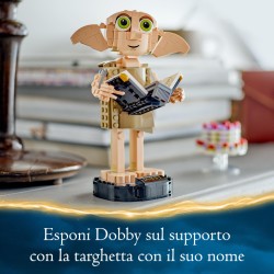 LEGO Harry Potter 76421 Dobby l'Elfo Domestico, Modello Snodabile di Personaggio Iconico, Gioco da Collezione, Regalo 8+ Anni