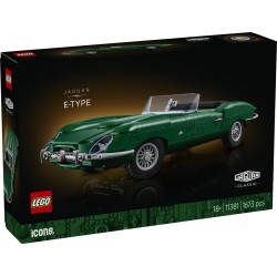 LEGO Icons 11381 Jaguar E-Type, Modellino per Adulti di Auto con Motore 6 Cilindri e Kit di Attrezzi, Regalo da Collezione
