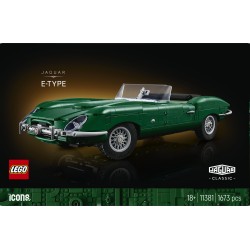 LEGO Icons 11381 Jaguar E-Type, Modellino per Adulti di Auto con Motore 6 Cilindri e Kit di Attrezzi, Regalo da Collezione