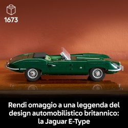LEGO Icons 11381 Jaguar E-Type, Modellino per Adulti di Auto con Motore 6 Cilindri e Kit di Attrezzi, Regalo da Collezione