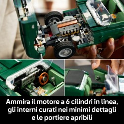 LEGO Icons 11381 Jaguar E-Type, Modellino per Adulti di Auto con Motore 6 Cilindri e Kit di Attrezzi, Regalo da Collezione