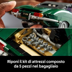 LEGO Icons 11381 Jaguar E-Type, Modellino per Adulti di Auto con Motore 6 Cilindri e Kit di Attrezzi, Regalo da Collezione