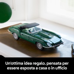 LEGO Icons 11381 Jaguar E-Type, Modellino per Adulti di Auto con Motore 6 Cilindri e Kit di Attrezzi, Regalo da Collezione