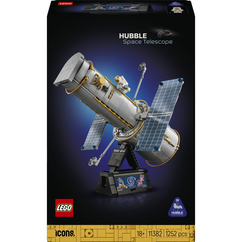 LEGO Icons 11382 Telescopio Spaziale Hubble, Kit di Modellismo STEM 3D per Adulti, Regalo Fai da Te per i Fan dell'Astronomia