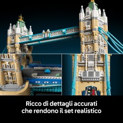 LEGO Architecture 21067 Tower Bridge, Kit Modellismo per Adulti Fai da Te, Miniatura Monumento 3D, Idea Regalo da Collezione