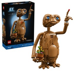 LEGO Ideas 21370 E.T. the Extra-Terrestrial, Kit Modellismo per Adulti con Figura Aliena, Fiori Finti e Mattoncino Luminoso