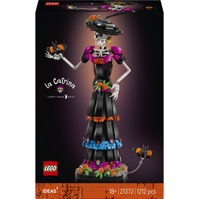 LEGO Ideas 21372 La Catrina, Kit Modellismo per Adulti con Scheletro, Fiori Finti e Farfalle Monarca, Idea Regalo Fai da Te