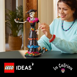 LEGO Ideas 21372 La Catrina, Kit Modellismo per Adulti con Scheletro, Fiori Finti e Farfalle Monarca, Idea Regalo Fai da Te