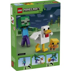 LEGO Minecraft 21582 Fantino di Polli, Giocattolo 3D con 3 Personaggi, Decorazione Cameretta, Regalo per Gamer e Bambini 9+