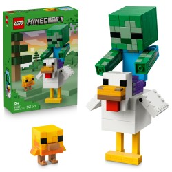 LEGO Minecraft 21582 Fantino di Polli, Giocattolo 3D con 3 Personaggi, Decorazione Cameretta, Regalo per Gamer e Bambini 9+
