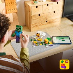 LEGO Minecraft 21582 Fantino di Polli, Giocattolo 3D con 3 Personaggi, Decorazione Cameretta, Regalo per Gamer e Bambini 9+