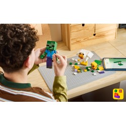 LEGO Minecraft 21582 Fantino di Polli, Giocattolo 3D con 3 Personaggi, Decorazione Cameretta, Regalo per Gamer e Bambini 9+
