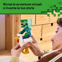 LEGO Minecraft 21582 Fantino di Polli, Giocattolo 3D con 3 Personaggi, Decorazione Cameretta, Regalo per Gamer e Bambini 9+