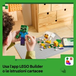 LEGO Minecraft 21582 Fantino di Polli, Giocattolo 3D con 3 Personaggi, Decorazione Cameretta, Regalo per Gamer e Bambini 9+