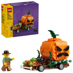 LEGO 40822 Furgone di Halloween Giocattolo, Kit Arti e Mestieri con Zucca e Minifigure del Contadino, Regalo per Bambini 8+